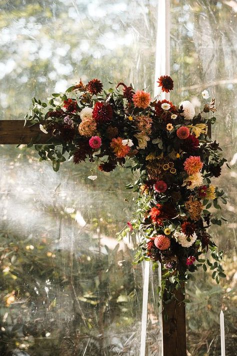 Fall Wedding Flowers — Twig Gardens Wedding Florist Fall Wildflower Wedding Arch, Fall Chuppah Flowers, Autumnal Flowers Wedding, Fall Cottagecore Wedding, Autumn Wedding Florals, Fall Wedding Arbor, Cottagecore Wedding Decor, Fall Wedding Floral Arrangements, Wedding Flower Arrangements Fall