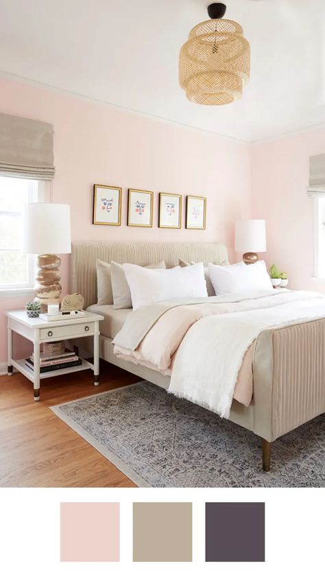 Colors That Go With Pink (Without the 80s Flashbacks) | Apartment Therapy Pale Pink Bedrooms, Light Pink Rooms, Light Pink Bedrooms, Blush Pink Bedroom, Blush Bedroom, How To Make Pink, Pink Bedroom Walls, Pink Bedroom For Girls, Pink Girl Room