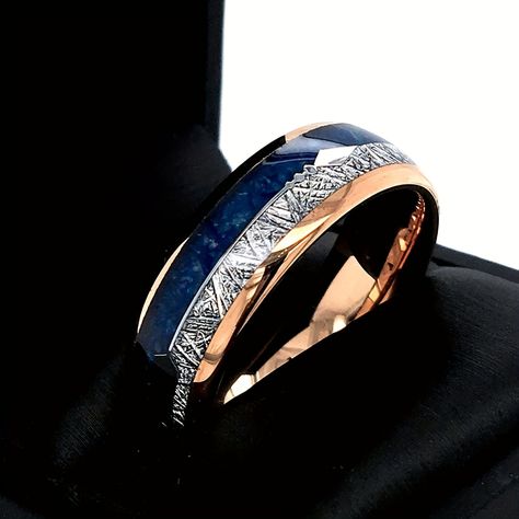 Faster shipping. Better service Wedding Rings Male, Male Wedding Bands, Mens Wedding Bands Blue, Male Engagement Ring, Rings Matching, Blue Wedding Rings, Cool Rings For Men, Rings Sets, Rose Gold Tungsten