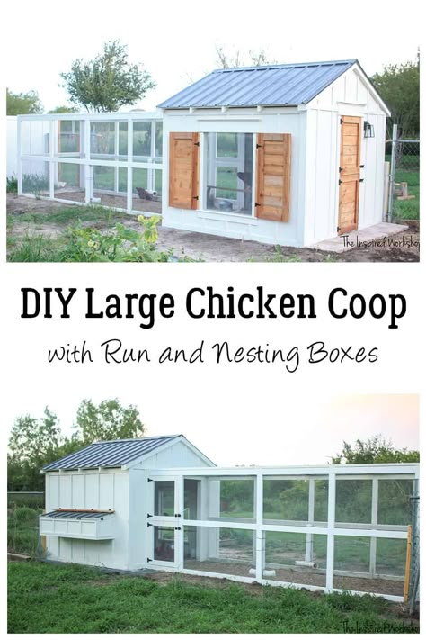 DIY Chicken Coop Plans Diy Plans For Chicken Coop, Big Chicken Coop Plans, 25 Chicken Coop Plans, Diy Chicken Coop Walk In, Diy Chicken Coop 10 Chickens, Chicken Coop Designs Shed, Chicken Coop With Attached Run, Diy Chicken Shed Ideas, Diy Chicken And Duck Coop Ideas