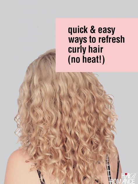 Quick and easy ways to refresh curly hair without heat - Hair Romance Hairstyles Without Heat, Washing Curly Hair, Curly Hair Without Heat, Refresh Curly Hair, Hairstyles No Heat, Curly Mohawk Hairstyles, Curly Hair Trends, Hair Without Heat, Hairstyle Tips