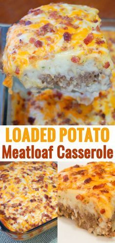 Loaded Potato Meatloaf, Potato Meatloaf Casserole, Easy Ground Beef Casseroles, Meatloaf Casserole, Delicious Meatloaf, Ground Beef Casserole Recipes, Ground Beef Stroganoff, Beef Ground, Ground Beef Recipes Healthy