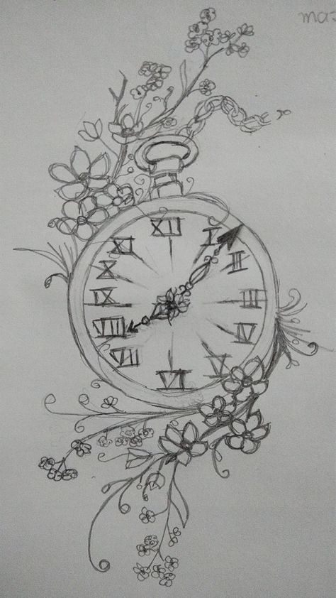 Clock Pencil Drawings, Fairytale Sketches Drawings, Cool Clock Drawing, Cute Clock Drawing, Clock Sketch Drawing, Clock Aesthetic Drawing, Clock Drawing Sketches, Pretty Designs To Draw, Doodle Art Designs Sketch Books