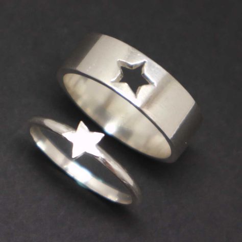 "Star Wedding and Engagement Ring. You will get a set of 2 rings or 1 ring of your choice. Please write your size at the personalize section. Base Material: 925 Sterling Silver Men Ring Depth: 7mm Women Ring Depth: 5mm Metal Stamped: 925 Thickness: 1.5mm Ring Size: We can make from US 4 - 14. We accept half-size. Please state after order. SPECIAL ANNOUNCEMENT 1. Please visit https://www.etsy.com/shop/yhtanaff for more designs. 2. Subscribe our newsletter to receive a Coupon Code for 10% discount Star Couple, Bat Shape, Sweater With Hood, Celestial Ring, Couple Set, Jewelry Accessories Ideas, New Rock, Matching Jewelry, Funky Jewelry