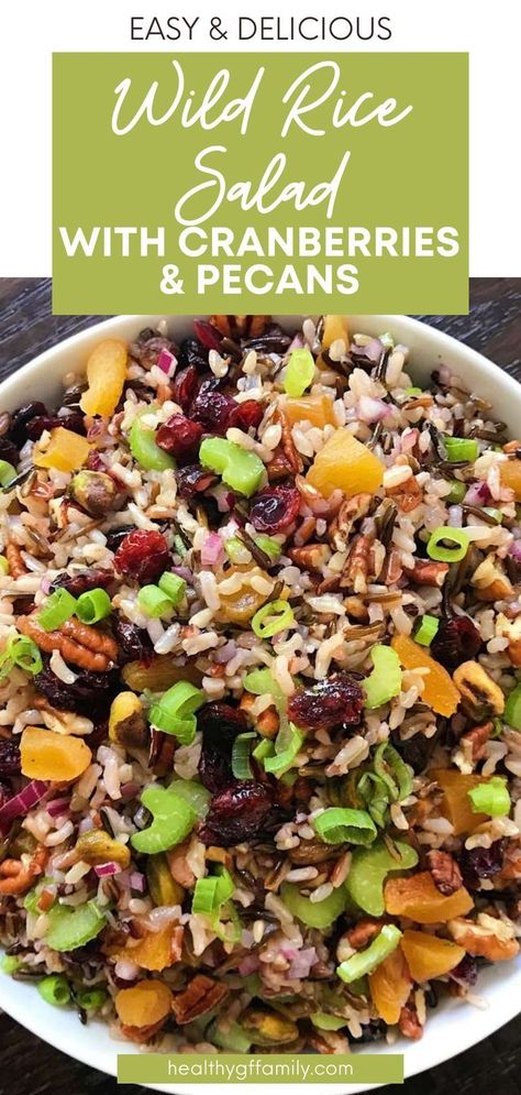 Rice Salad Cold, Wild Rice Salad Recipe, Wild Rice Pilaf, Wild Rice Recipes, Rice Salad Recipes, Wild Rice Salad, Gluten Free Salads, Cranberry Salad, Grain Salad