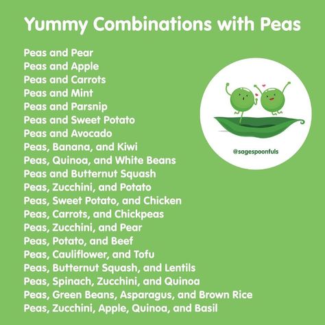 Carrot Puree Combinations, Baby Purée Combinations, Green Pea Puree, Puree Combinations For Baby, Baby Purée Recipes, Pea Puree Baby Food, Sweet Potato Puree Combinations, Peas Baby Food Recipe, Homemade Babyfood Puree