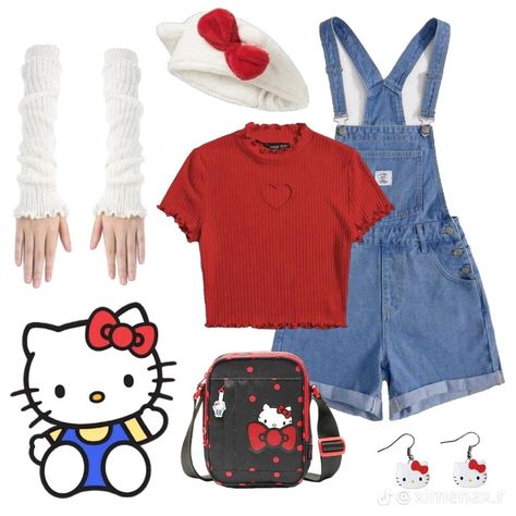 Hello Kitty Halloween Costume, Hello Kitty Outfit, Hello Kitty Costume, Sanrio Outfits, Kitty Outfit, Halloween Costumes 2022, Classy Halloween Costumes, Kitty Clothes, Clever Halloween Costumes