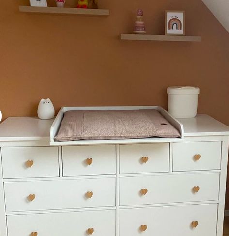 Hemnes Change Table, Ikea Hauga Hack Nursery, Ikea Tarva Changing Table, Ikea Hemnes Changing Table, Simple Ikea Hacks, Ikea Changing Table Hack, Ikea Changing Table, Nursery Room Colors, Ikea Nursery Hack