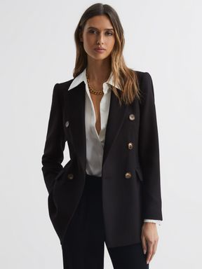 Women's Blazers | The Blazer Jacket For You - Reiss USA Reiss Coat, Office Outfits Women, Womens Blazers, Blazer Outfits, Double Breasted Blazer, Jacket Design, Black Blazers, Wide Leg Trousers, Classy Outfits