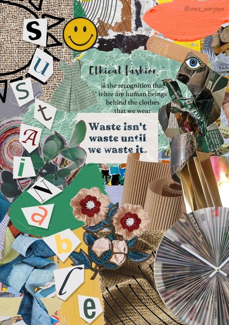 photoshop moodboard assignment, sustainability Fast Fashion Moodboard, Fast Fashion Collage, Y2k Fashion Moodboard, Collage Sustainability, Sustainability Moodboard, Sustainable Fashion Poster, Dissertation Poster, Recycle Aesthetic, Sustainable Fashion Moodboard