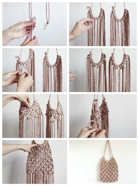 Learn how to make a stylish and practical macrame market bag with this easy step-by-step tutorial. This beginner-friendly project is perfect for anyone who wants to learn Macrame Beach Bag Tutorial, Macrame Bag Diy Tutorials, Macrame Bag Diy, Easy Macrame Projects, Macrame Bag Pattern, Diy Macrame Bag, Macrame Market Bag, Macrame Tas, Macrame Bag Tutorial