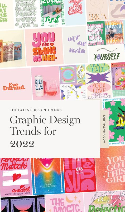 The latest graphic design trends for 2022. Bubble text, bright colours, check patterns, wavy organic shapes, retro styles... so much fun and nostaligia for the trends of 2022 in graphic design. Some great ideas to add to your own designs. Graphic Design Trends 2022, Design Trends 2022, Latest Graphic Design Trends, Latest Graphic Design, Graphic Trends, Design Basics, Retro Styles, Learning Graphic Design, Graphic Design Lessons