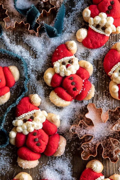 Cookies Half Baked Harvest, Whipped Cream Cheese Frosting, Sweet Whipped Cream, Plain Cookies, Christmas Dinner Menu, Vanilla Sugar Cookie, Half Baked, Sugar Cookie Dough, Santa Cookies