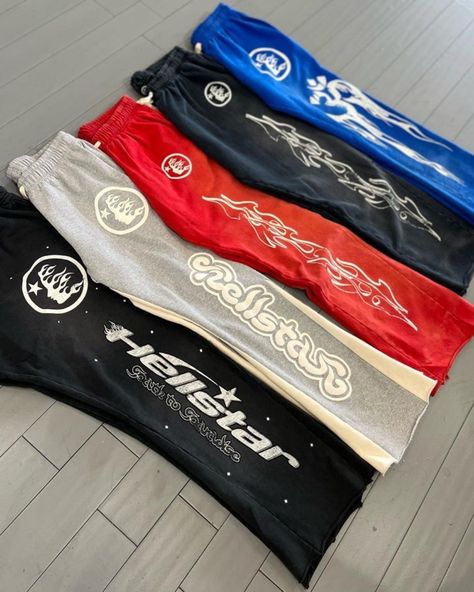 Men's Pants Y2K Vintage Men Streetwear Grey Baggy Hell Star Cargo Trousers Joggers Black Hellstar Blue Flare Stacked Red Sweatpants Clothes 230915 Hell Star, Red Sweatpants, Hip Hop Print, Streetwear For Men, Joggers Black, Sweatpants Outfit, Baggy Style, Men Streetwear, Hoodies Mens