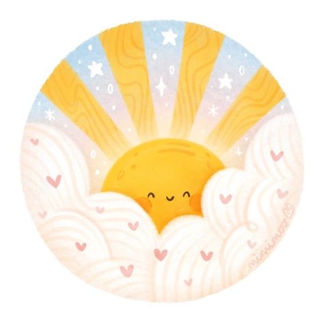 Simple Sketching, Texture Medium, Sun Illustration, Cute Paintings, Sun Is Shining, Cute Doodles Drawings, Mood Boost, Doodle Drawings, Cute Doodles