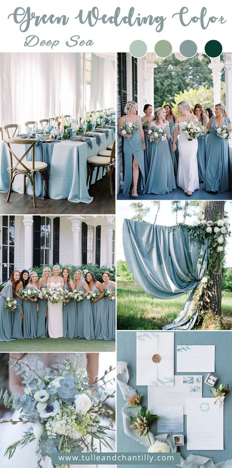 Green Spring Wedding, Hunter Green Bridesmaid Dress, Sea Glass Wedding, Moss Wedding, Spring Wedding Color Palette, Lavender Bridesmaid, Rustic Style Wedding, Wedding Color Trends, Sea Wedding