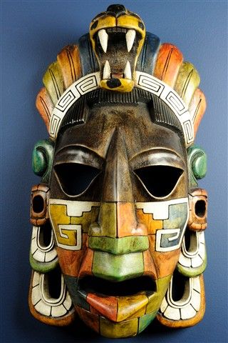 Mayan Mask                                                       …                                                                                                                                                                                 More Mayan Mask, Ceramic Mask, Mayan Art, Mayan Culture, Afrikaanse Kunst, Art Premier, Aztec Art, African Mask, 다크 판타지