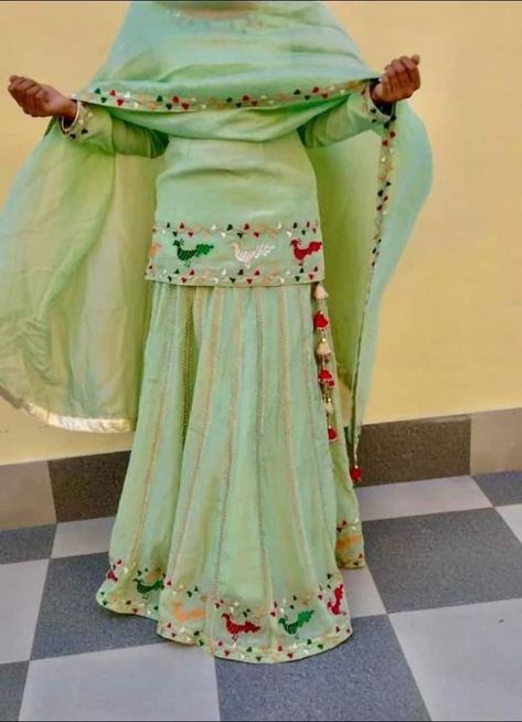 Punjabi Ghagra For Jaggo, Bottle Green Contrast Color Suit, Jago Outfit Punjabi, Jaggo Outfit Punjabi, Jaggo Outfit, Nani Maa, Unique Suits, Marriage Dresses, Designer Suits For Wedding