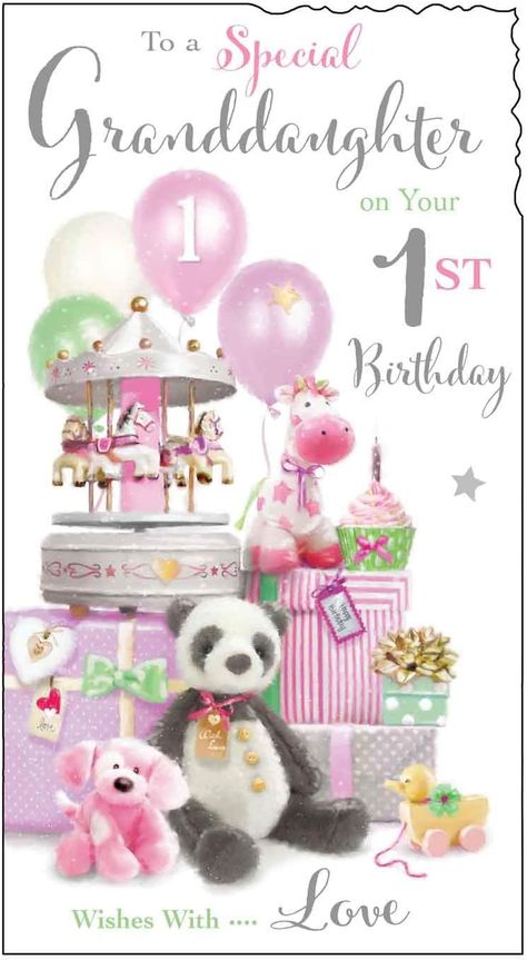 Happy 1st Birthday Granddaughter Wishes, Happy 1st Birthday Granddaughter, 1st Birthday Message, Birthday Granddaughter, Panda Teddy, 1st Birthday Wishes, Granddaughter Quotes, Birthday Verses For Cards, Birthday Wishes For Kids