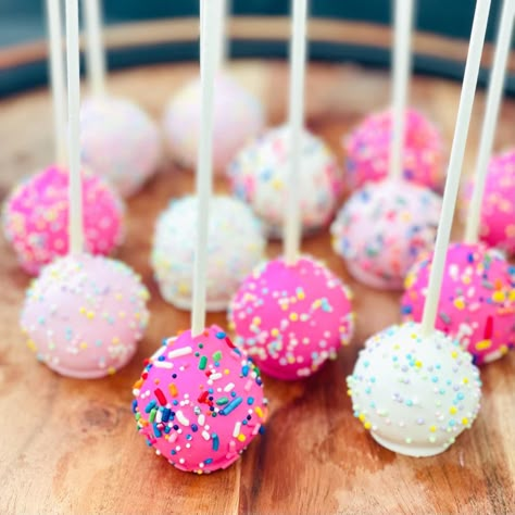 Pink Sprinkle Cupcakes, Two Sweet Party 2nd Birthday Cake Pops, Sweet Sassy Six Birthday Party, Two Sweet Cake Pops, Sweet One Cake Pops, 2 Sweet Birthday Theme Food, Preppy Cake Pops, Two Sweet Party Ideas, Two Sweet Party 2nd Birthday Cake