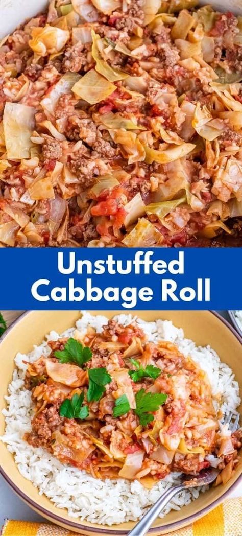 We all want to eat delicious food but let’s face it. We don’t always have the time to make very elaborate recipes. Stuffed cabbage rolls are unique dishes that take a long time to complete. If you love this dish as much as I do, unstuffed cabbage rolls will change the way you make it forever. Cabbage Roll Recipe, Billards Room, Paleo Pantry, Unstuffed Cabbage Rolls, Cabbage Roll Casserole, Unique Dishes, Stuffed Cabbage Rolls, Unstuffed Cabbage, Cabbage Roll