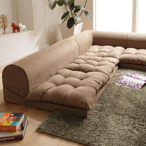 Ground Couch, Low Sofas, Low Couch, Japanese Sofa, Floor Seating Living Room, Low Sofa, Classroom Idea, Floor Couch, Sofa Corner