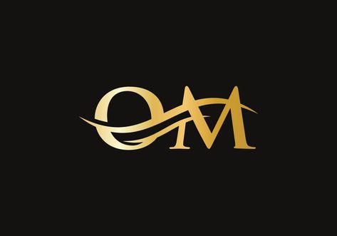 OM logo design. Initial OM letter logo vector. Swoosh letter OM logo design Om Name Logo, Om Logo Design, Om Logo, Name Design Art, Hanuman Hd, Hanuman Hd Wallpaper, Interior Logo, Mobile Photo Editing, Furniture Logo