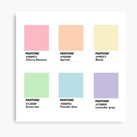 Pastel Pantone Canvas Prints | Redbubble Rainbow Color Palette Pastel, Pastel Pantone Palette, Pantone Colors Pastel, Pantone Pastel Colors, Pastel Green Palette, Canvas Color Codes, Pastel Rainbow Color Palette, Web Palette, Pantone Color Swatches