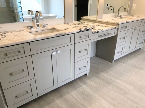 Vanity With Knee Space, Vanity In Bathroom, Makeup Counter, Repose Gray, Bath Renovation, Double Bathroom Vanity, Bathroom Remodel Master, Bathroom Remodel, Future House