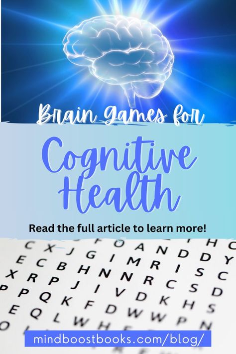 Brain games for cognitive health, boosting brain power and mental fitness with puzzle books. Cognitive Games, Exercise Games, Journaling For Mental Health, Key Tools, Cognitive Exercises, Improve Brain Power, Brain Exercises, Memory Exercises, Cognitive Activities