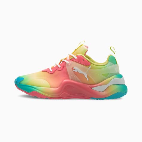 Puma Just Dropped Rainbow Sneakers So Colorful, They Compete With Skittles Colour Changing Shoes, Color Changing Shoes, Rainbow Sneakers, Tie Dye Women, High Hopes, Sneakers Puma, Popsugar Fashion, Colour Changing, Women Rising