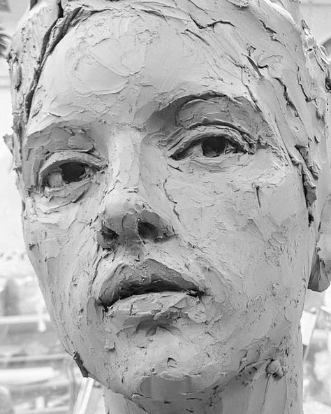 LiviaTurcoSculpture on Instagram: "I think my clay says it all today… it is exactly how I feel…   Working on my Insomnia series. Work in progress   #insomnia #wip #figurativesculpture #portraitsculpture #liviaturco" Ceramic Self Portraits, Clay Figure Sculpture, Clay People Sculpture, Self Portrait Sculpture, Clay Head Sculpture, Woman Face Sculpture, Ceramic Face Sculpture, Clay Face Sculpture, Ceramic Sculpture Artists