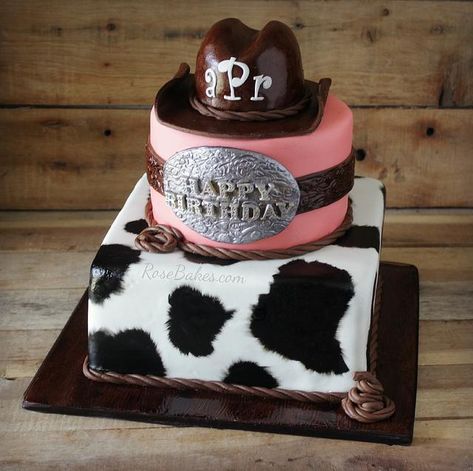 Fondant Cowboy Hat, Cowboy Hat Cake Topper, Country Birthday Cakes, Cowboy Hat Cake, 15 Cakes, Cowgirl Birthday Cakes, Western Birthday Cakes, Western Cake, Cowboy Birthday Cakes