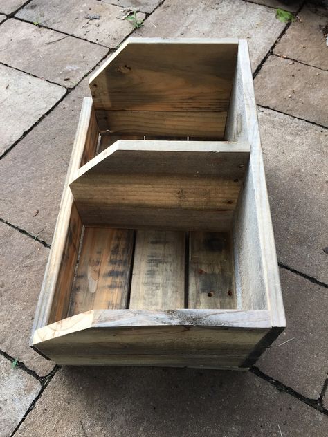 Rustic Wooden Fruit Vegetable Bin Fruit Bin Veggie Bin - Etsy UK What To Make With Pallets, Wooden Bin, Vegetable Storage Bin, Potato Box, Boutique Displays, Pallet Craft, Wooden Bins, Wooden Pallet Crafts, Vegetable Bin