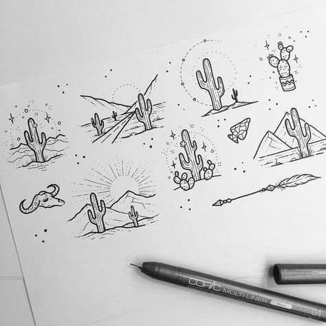 Llama Tattoo, Cactus Tattoos, Desert Tattoo, Cactus Tattoo, Cactus Drawing, Kunst Tattoos, Tattoo Zeichnungen, 문신 디자인, Pen Art