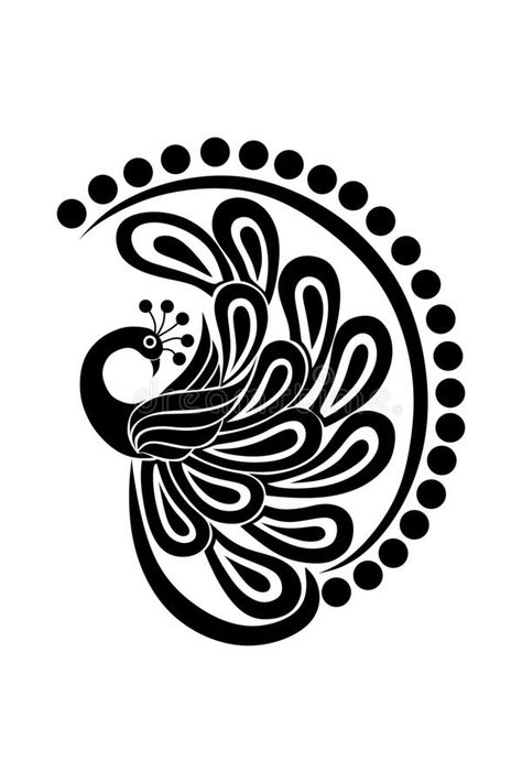 Peacock Stencil Pattern, Peacock Stencil Design, Stencil Printing Design Patterns, Peacock Stencil, Tattoo Stencil Designs, Peacock Vector, Tattoo Black And White, Buddhist Art Drawing, Doodle Print