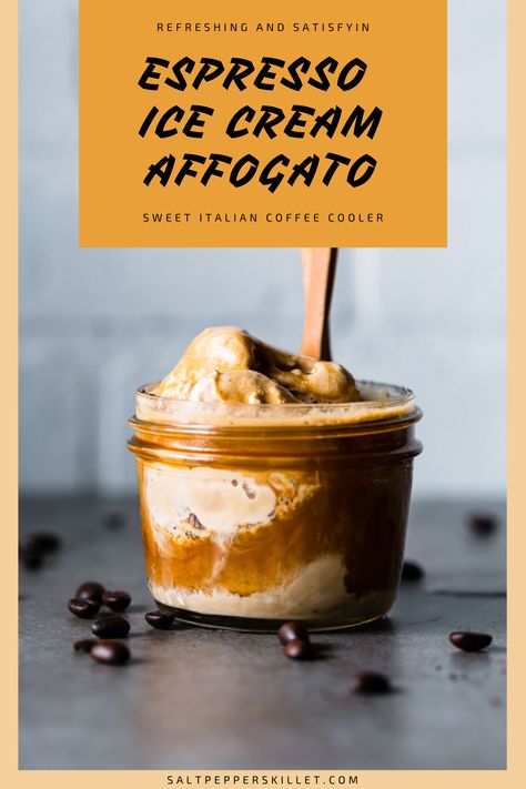 Double the coffee, double the fun with an espresso ice cream affogato. The most refreshing and satisfying sweet Italian coffee treat for a warm day. #affogato #espresso #coffee #icecream Espresso Affogato, Drinks In Mason Jars, Italian Date Night, Best Coffee Drinks, Espresso Dessert, Espresso Ice Cream, Crumble Recipes, Espresso Drink, Italian Ice Cream