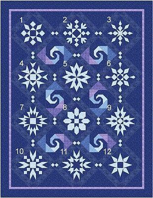 quilt block snowflake | New Quilt PATTERN ~ Snow Stormy Night Blocks 1-12 ~ READ DESCRIPTION Frozen Quilt, Snowflake Quilt, Sea Quilt, Quilt Modernen, Sampler Quilts, Holiday Quilts, Stormy Night, Winter Quilts, Star Quilts