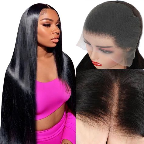 PRICES MAY VARY. 13x6 Lace Front Wigs Human Hair Material: Straight Frontal Wigs Human Hair 13x6, 100% Unprocessed Brazilian Virgin Human Hair 180 Density, Full and Thick, Cut from Healthy Young Female Head Directly, Health and Comfort,Smooth and Bouncy, With Natural Luster and Color. HD Straight 13x6 Full Frontal Wig Human Hair Quality: Pre Plucked Bleached Knots Lace Front wigs, True to Length, Shedding Free, Tangles Free, No Smell, Soft, Can Be Dyed&Bleached, Straightened and Restyled, Can Be Straight Frontal, Full Lace Frontal, Full Frontal, Female Head, Wig Human Hair, Frontal Wig, Hair Quality, Lace Frontal Wig, Frontal Wigs