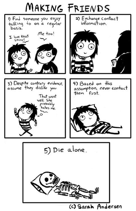 Sarah Anderson Comics, Sarah's Scribbles, Sarah Andersen, The Awkward Yeti, Sarah Anderson, 4 Panel Life, Online Comics, Mini Comic, Make Friends