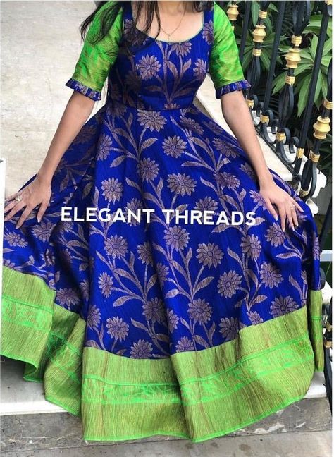 Pattu Saree Dress Design Ideas, One Piece Dress Design From Saree, Pattu Saree Frock Dresses For Women, One Piece Saree Dress, One Piece Dress From Saree, Pattu Saree Dress Designs, Pattu Saree Frock Dresses, Pattu Dresses Designs For Women, Langa Blouse Designs For Women