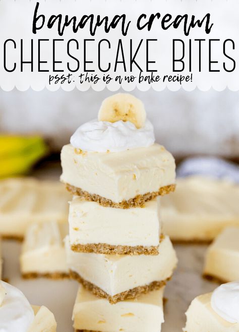 Banana Cream Cheesecake Bars My Incredible Recipes, Cream Cheese And Banana Recipes, Banana Crème Cheesecake, Banana Cream Cheesecake No Bake, Banana Pudding Cheesecake Bars Recipe, No Bake Banana Pudding Cheesecake Bars, No Bake Banana Cheesecake Easy, Baked Banana Dessert, Healthy Banana Cheesecake