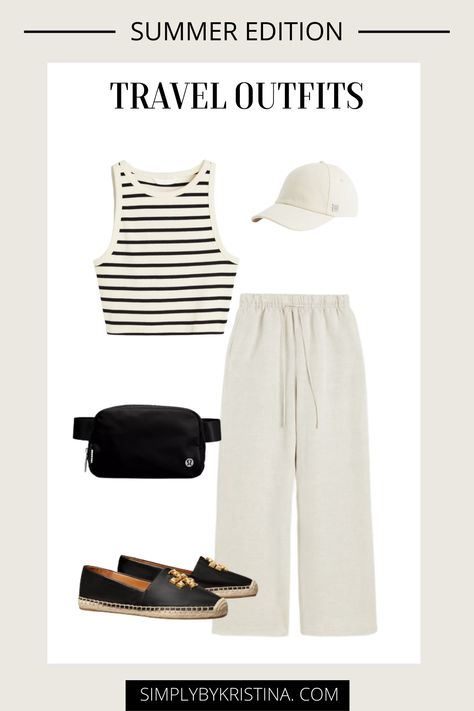 Resort Airport Outfit, Classy Airplane Outfit, Airport Outfit Europe, Travel Day Outfit Summer, Nice Airport Outfit, Hen Do Airport Outfit, Airport Outfit Beach Destination, Travel Day Outfit Airport Summer, Europe Airport Outfit