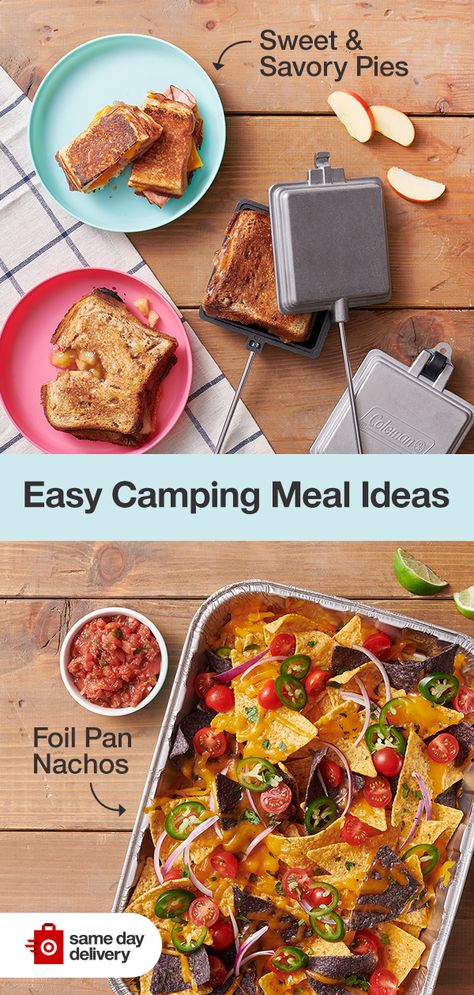 Planning a weekend trip? Explore easy camping food ideas, campfire hacks, cooking supplies & ways to cook over fire. Get all ingredients delivered same day. Campout Potluck Ideas, Campfire Hacks, Cook Over Fire, Camping Recipes Dinner, Camping Meal Ideas, Easy Camping Food Ideas, Easy Camping Food, Camping Food Ideas, Cooking Over Fire