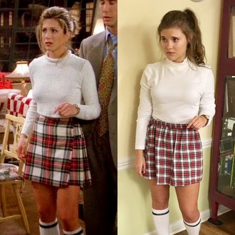 Rachel Green Style, Rachel Green Outfits, Red Plaid Skirt, 90s Inspired Outfits, Outfit 90s, Populaire Outfits, 90s Fashion Outfits, 90s Outfit, Weekly Outfits