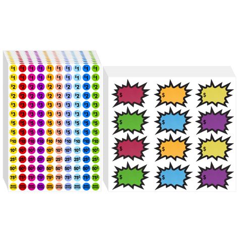 PRICES MAY VARY. Convenient Package: Our garage sale price stickers set includes 20 sheets price labels, 10 sheets round dot price stickers, and 10 sheets blank price labels, totaling 1520 pcs stickers. This ample quantity meets your daily needs for pricing and labeling items with ease Versatile Sizes: The round dot price stickers measure 0.78 inches in diameter, while the blank price labels are sized at 3.54x2.56 inches. This variety in sizes allows for clear and visible pricing on items of dif Yard Sale Pricing, Price Labels, Garage Sale Pricing, Price Sticker, Stickers Set, Price Tags, Garage Sale, Garage Sales, Yard Sale