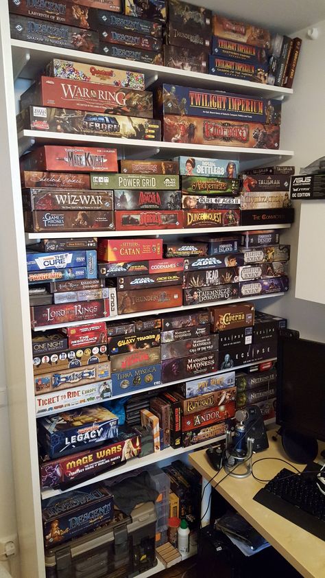 Board Games Collection, Game Shop Aesthetic, D&d Room, Board Games Aesthetic, Board Game Collection, My Hobbies, After 4, Power Grid, Digital World