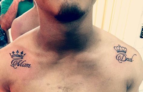 Mom dad Tattoo on Shoulder Mum And Dad Tattoos Men, Mom And Dad Tattoo For Men, Mum Tattoo For Men, Mom Tattoo For Men, Mum And Dad Tattoos, Mom Dad Tattoo, Family Quotes Tattoos, Mom Dad Tattoo Designs, Mum Tattoo