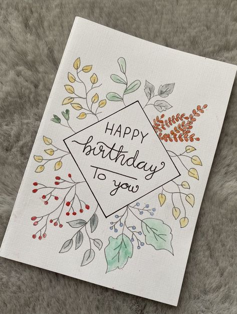 Birthday Cards Diy Drawing, Pretty Drawing Ideas Easy, Cute Handmade Birthday Cards For Best Friend, Happy Birthday Drawings Ideas, Acrylic Paint Birthday Card, Acrylic Painting Birthday Cards, Letter D Design Creative, Mother’s Day Cards Handmade Easy, Happy Birthday Cards Handmade Aesthetic