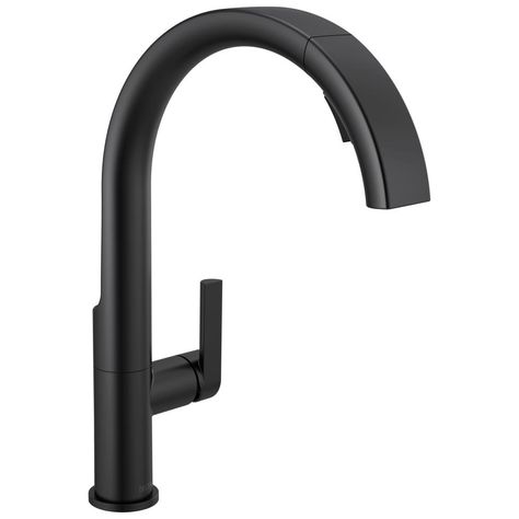 Delta Kitchen Faucet, Matte Black Kitchen, Touchless Faucet, Retractable Hose, Kitchen Faucet With Sprayer, Black Kitchen Faucets, Modern Sink, Clean Technology, Single Handle Kitchen Faucet